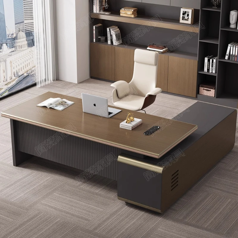 Designer Wooden Executive Desk Leg Support Brown Drawers Luxury Executive Desk Modern Cheap Mesa De Escritorio Office Furniture