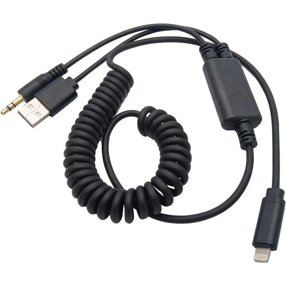 Fit for 1 Series, 3 Series, 5 Series, 6 Series, 7 Series, X1, X3, X5, X6, and Z4 models Universal Car AUX Audio Cable Adapter