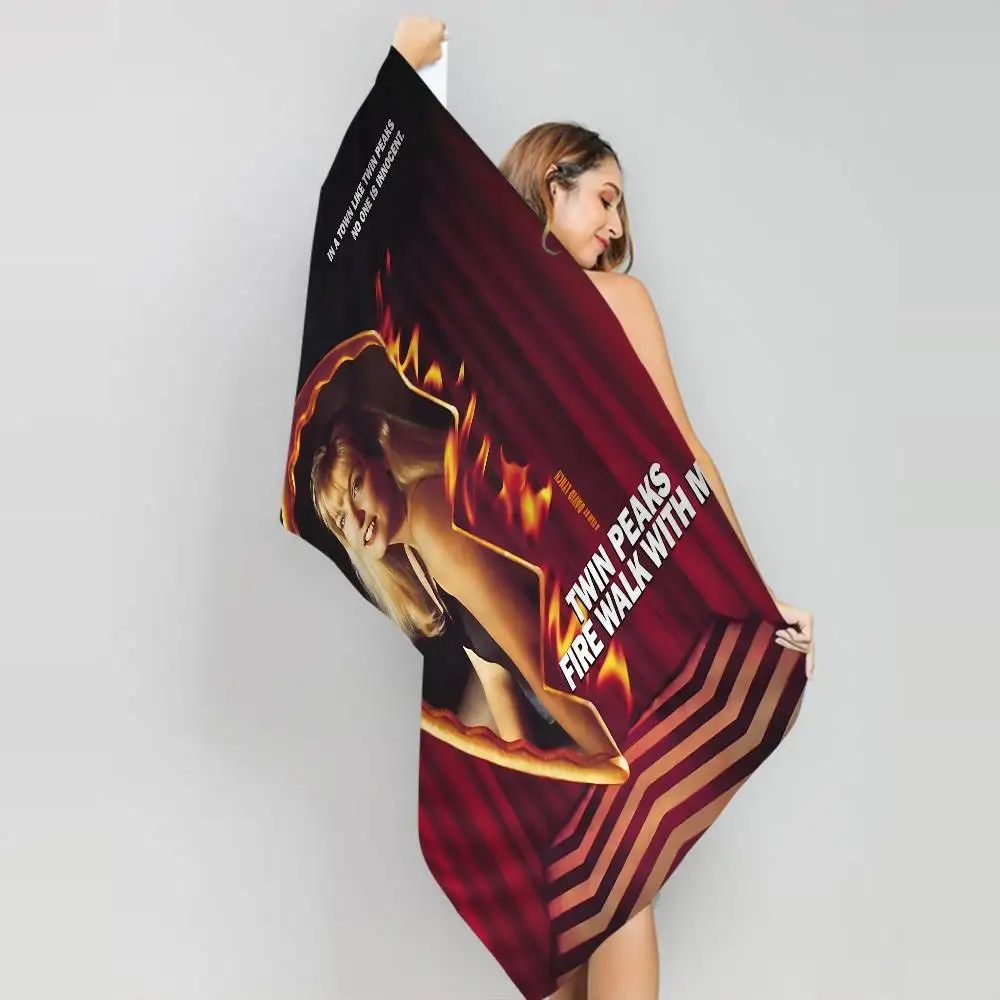 Movie T-twin PeakS F-Fire Walk With Me Microfiber Printed Beach Towel Mountain Climbing Beach Running Absorbent Soft Towel