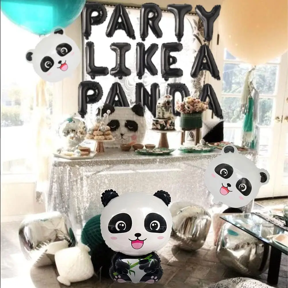 Panda Party Balloon Decoração, Birthday Banner, LaVenty Party