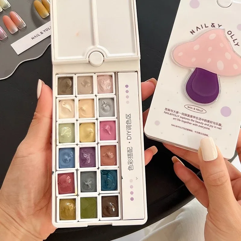 18 cores morandi pat pintura gel 4 em 1 usado para carimbo de unhas gradiente embeber fora uv led gel vernizes manicure pintura gel