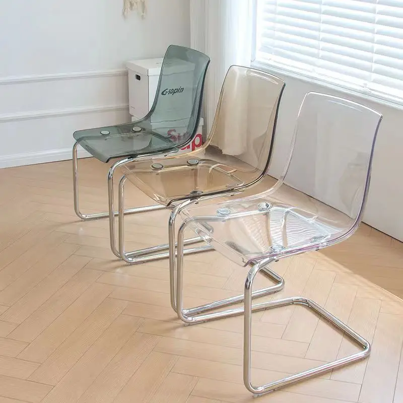 Living Room Chairs Designer Transparent Chair Acrylic  Backrest Dining Chair Leisure Chair Home Furniture Makeup Chair Dressing