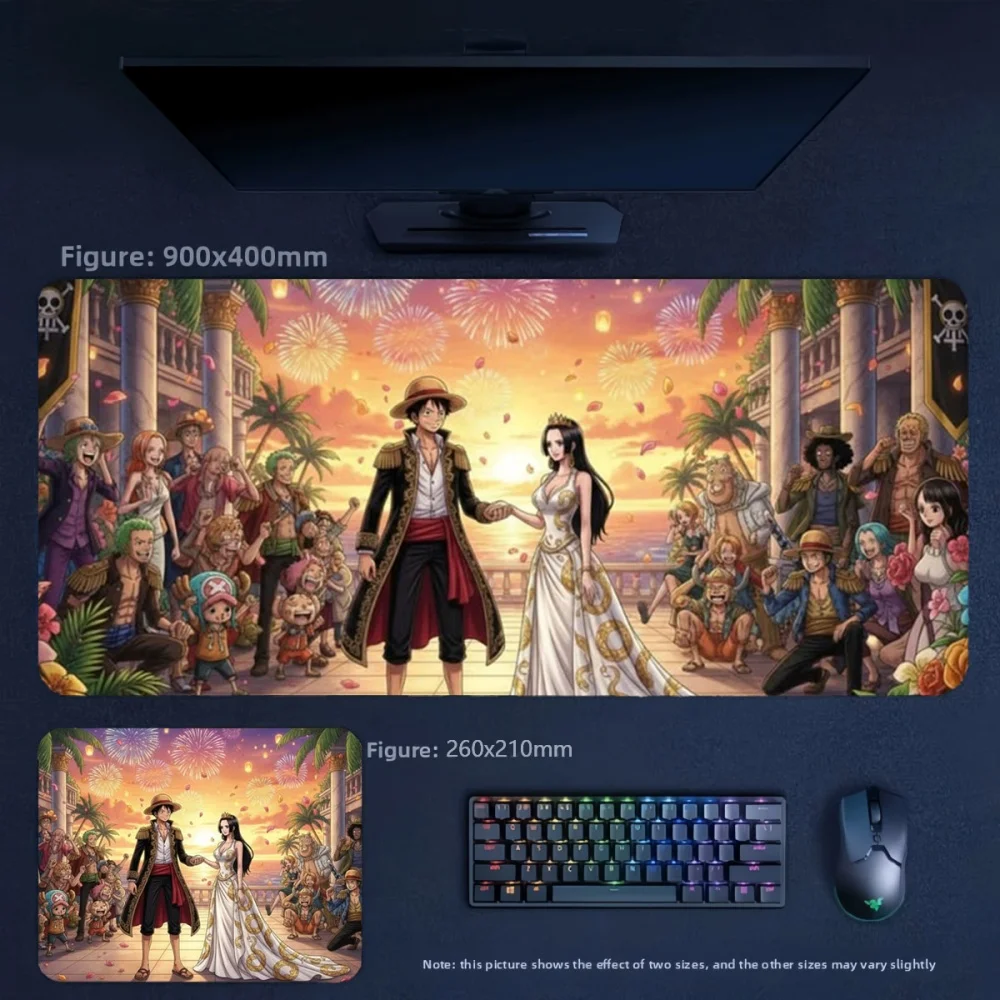 Anime ONE PIECE Luffy Zoro Printed Leather Mouse Pad Large Size Table Mat Multi-size Boys Office High-quality Leather Mouse Pad