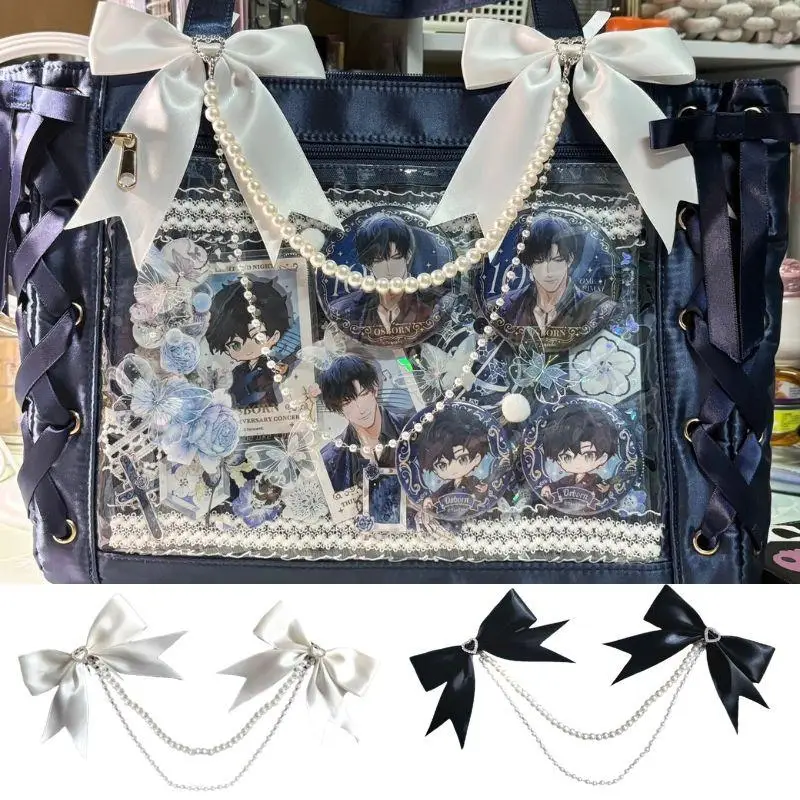 Lolita Perlen-Schleife Itabag DIY-Dekoration Gepäckanhänger Itabag Exquisite Dekorative Taschenkette Haarspangen Lolita Accessoires – Detail 4