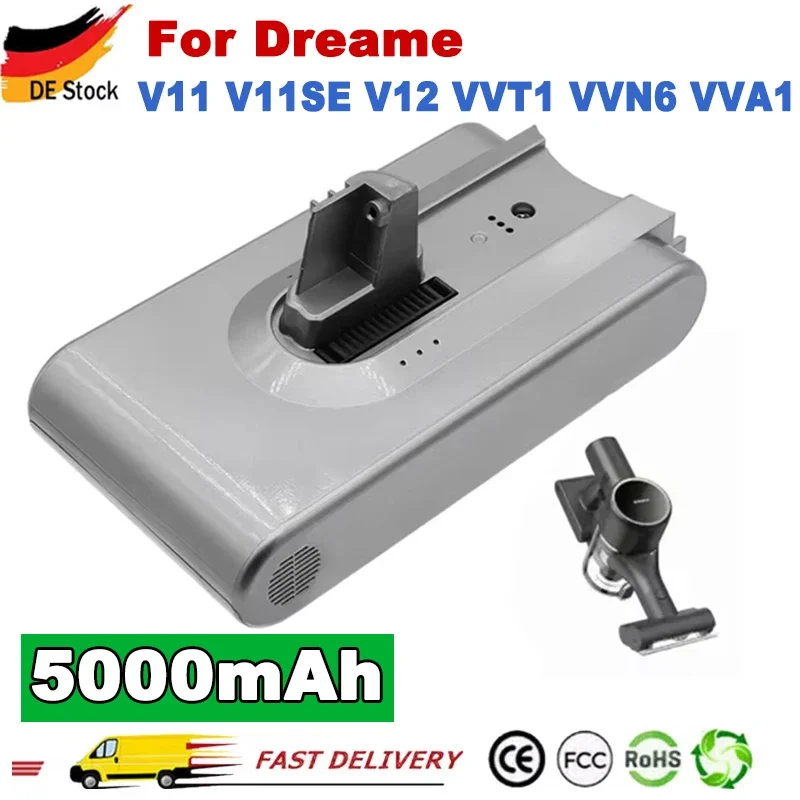 

Replacement Battery For Dreame V11 V11SE V12 VVT1 VVN5 VVN6 VVA1 Wireless Vacuum Cleaner 18650 Battery Pack Replacement Battery