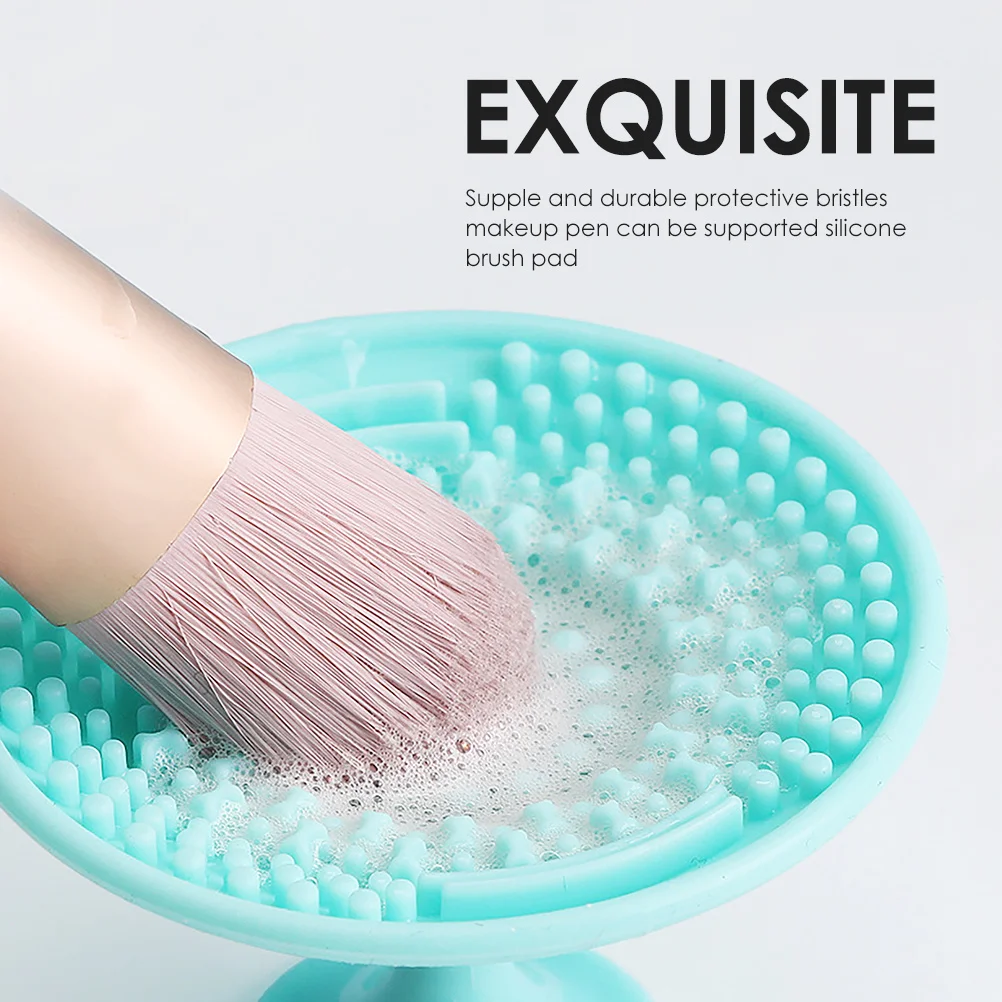3 قطع من حصيرة تنظيف الفرشاة من السيليكون، أداة مكياج لطيفة على شعيرات سهلة التنظيف، منظف مكياج بتصميم مدمج لـ
