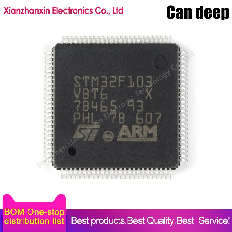 1~5PCS/LOT  STM32F103VBT6 STM32F103 103VBT6 LQFP100 Microcontroller chips in stock