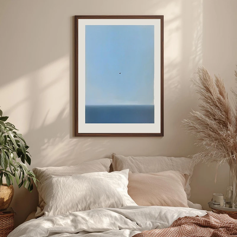 Minimalist Mark Rothko Wall Art Colorful Serene Blue Sky Birds Poster Abstract Canvas Painting Print Bedroom Home Decor