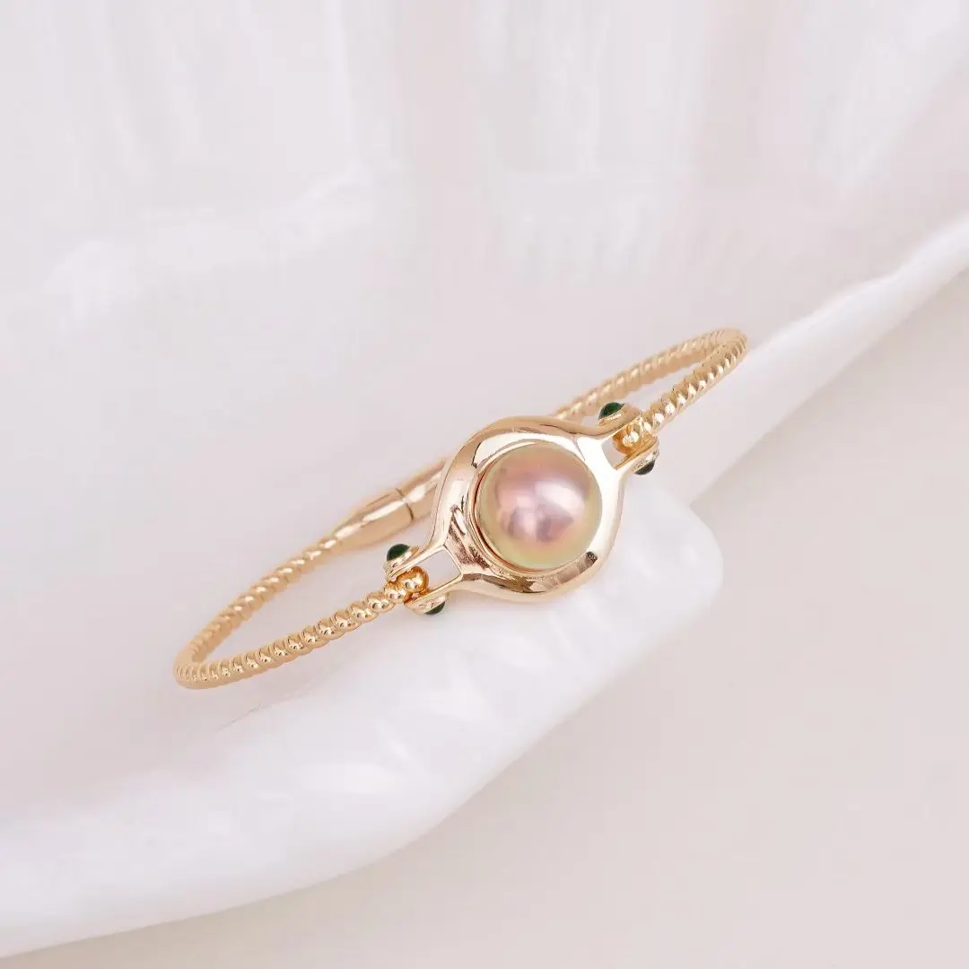 S925 Sterling Silver Bracelet Mountings ADJUSTABLE Bangle Findings Jewelry Parts Fittings Accessories for 11-12mm Pearls