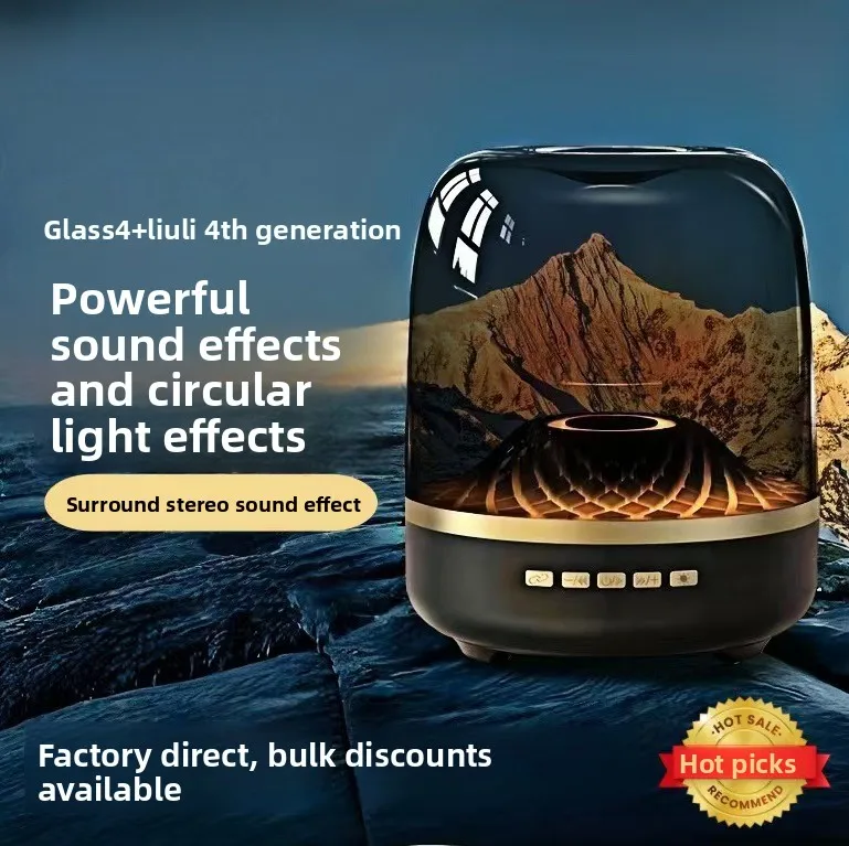 Fourth Generation Wireless Speaker Subwoofer Transparent Small Portable RGB Ambient Memory Card Speaker
