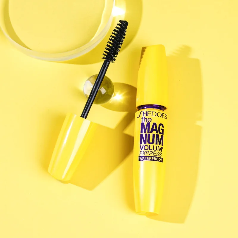 SHEDOES Yellow Mascara Waterproof Lengthening Curling Volumizing Natural Long-Lasting Smudge-Proof Eye Makeup Cosmetics