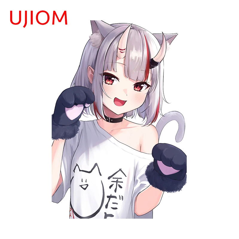UJIOM Cute Nakiri Ayame Peeking Cartoon Smiling Girls Wall Stickers Kids Room Decal Personality Home Decoration Accessory
