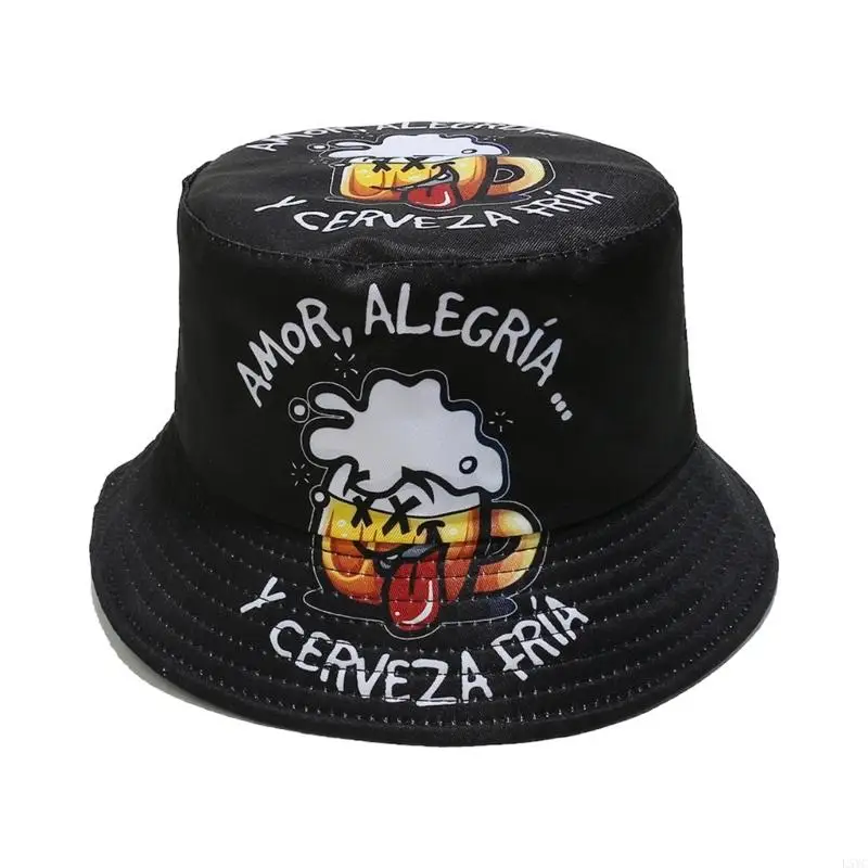 

L5YC Beer Print Fisherman Hat Sports Hat Bucket Hat Fashion German Workout