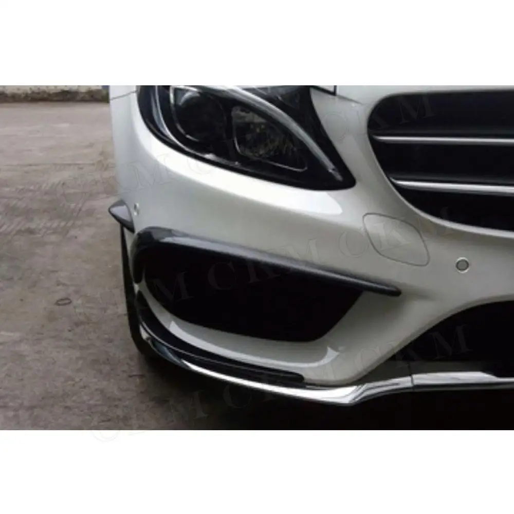 

Carbon Fiber Front Bumper Fender Fog Lamp Cover Trim Airvent Splitters For Benz C Class W205 C63 AMG C200 C260 2015 2016 2017