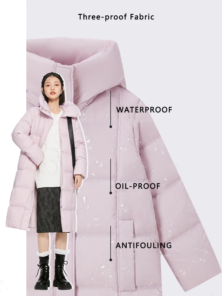 Casaco de inverno com capuz para mulher grosso quente puffer jaquetas doce solto feminino à prova dlong água casacos longos outerwear 2022 novo