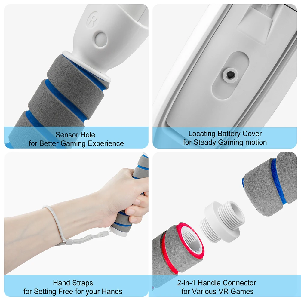 VR تحكم تمديد قبضة ل ميتا كويست 3S/كويست 3 VR مقبض المرفقات الألعاب الملحقات المضادة للتصادم مقبض ذراع طويل