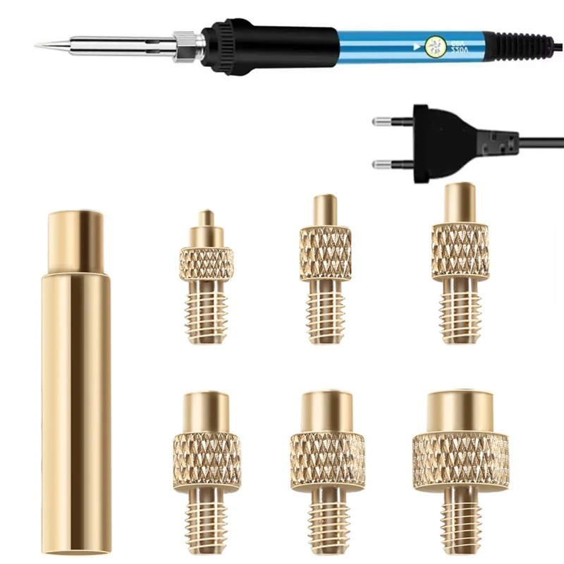 Heat Insert Nut Iron Tip M2 M3 M4 M5 M6 M8 Brass Thread Embedded Kit Heat Insertion Tool For 3D Printer Plastic Thread Heat Set