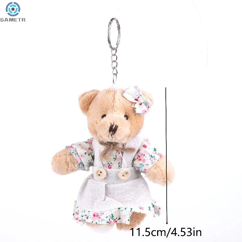1PC 漫画クマぬいぐるみキーホルダーかわいいぬいぐるみウサギ人形キーリングカップルバッグペンダントバックパックぶら下げ装飾ギフト