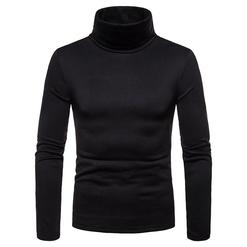 Jersey básico de manga larga para hombre, jersey de cuello alto de Color sólido, ropa de punto a la moda, SW01, Invierno