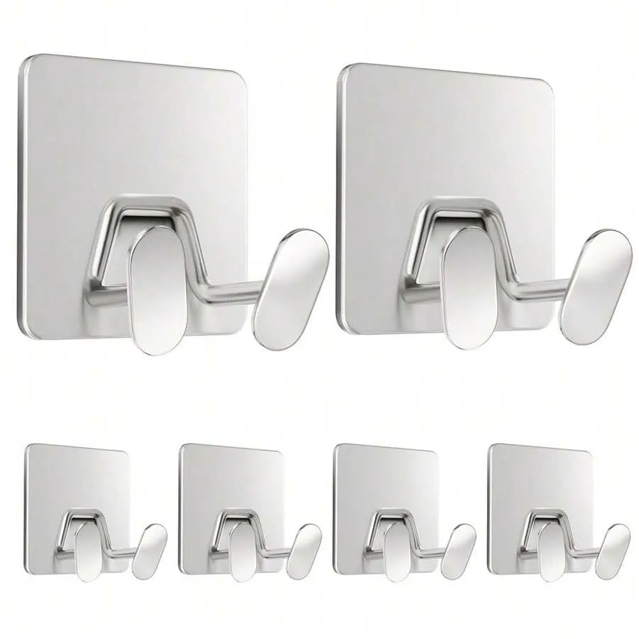 

Shower Hooks For Inside Shower - Extra Sticky Stainless, Razor Holder Accessories, Wall Mounted Se--Adhesive Double Hooks For R