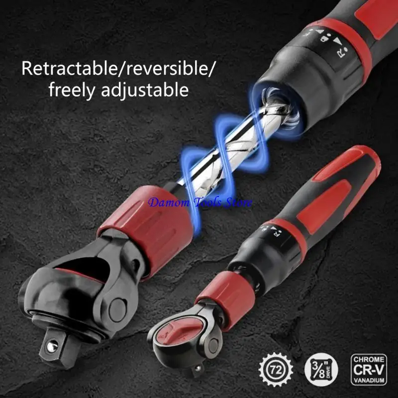 57be 3/8inch محرك الأقراص Ratchet Quick Release Portable Ratchet Wrench 72 Tooth Ratchet