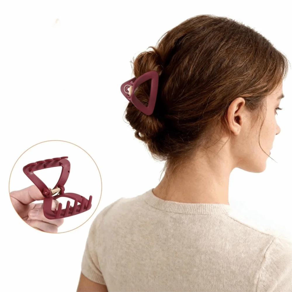 Durable Soft Silicone Triangle Hair Claws Flexible Unbreakable Hair Clips Non-Slip Safe Shatterproof Shark Clip