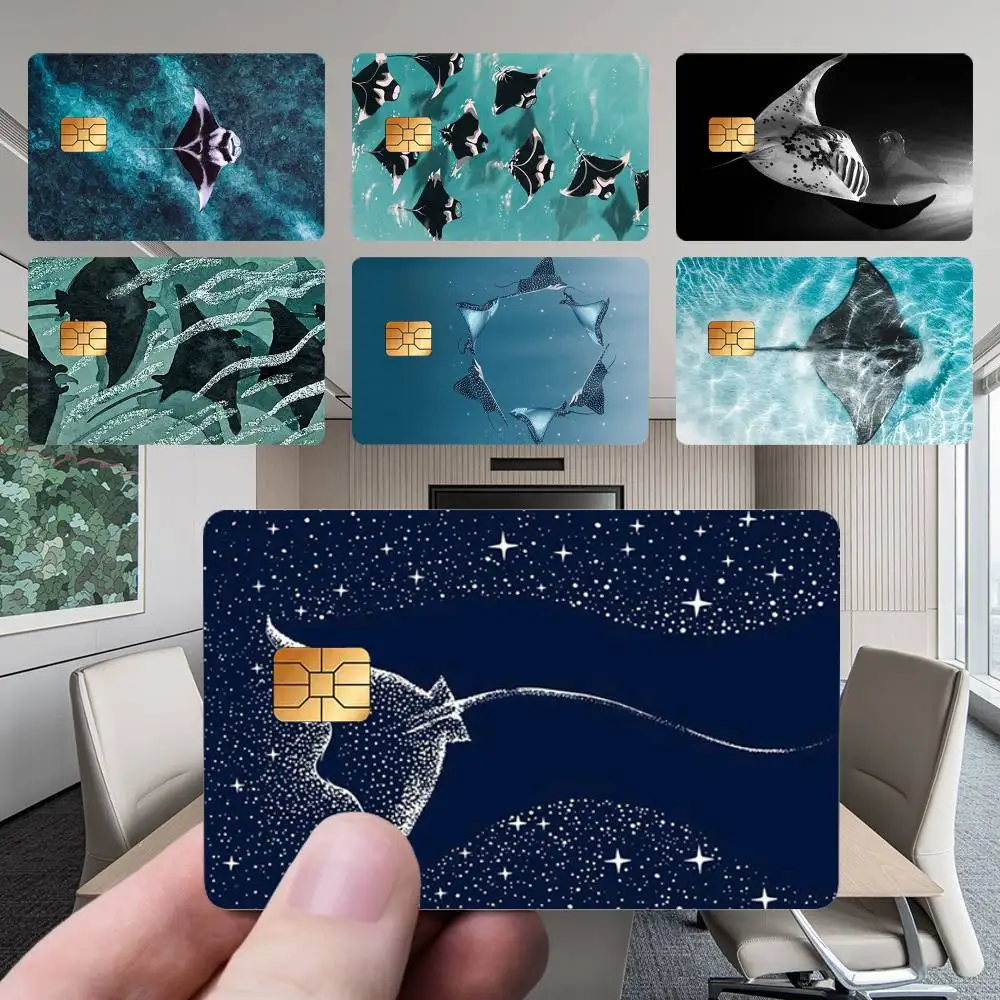 

Ocean Animal Manta Ray Card Stickers New Cartoon Card Debit Bank Charge Card Bus Metro Waterproof Sticker Decal Decoration