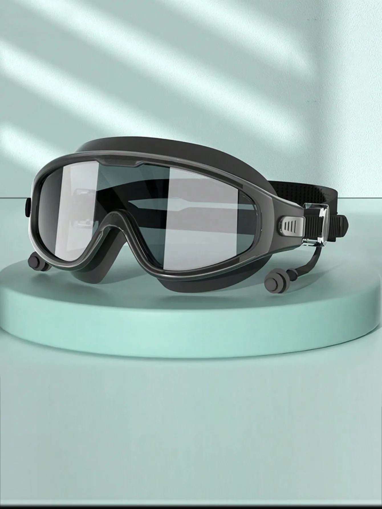 

2Pcs Set Swim Cap And Anti Fog HD Swimming Goggles Large Frame Professional Waterproof Swim Kit