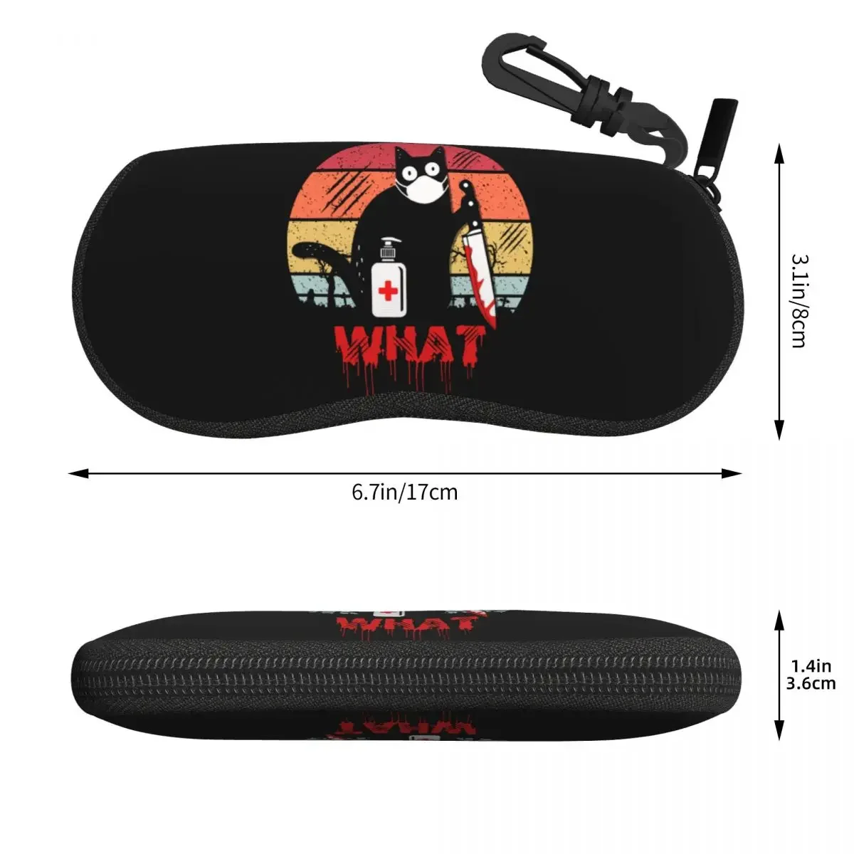 Custom What Eyeglass Glasses Case Women Men Soft Halloween Funny Murderous Cat With Knife Sunglasses Protective Box