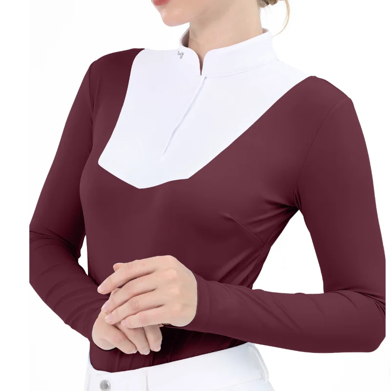 Equestrian T-shirt Polo Shirt Adult Female Professional Horseback Long Sleeve Breathable Equestrian Clothing Top