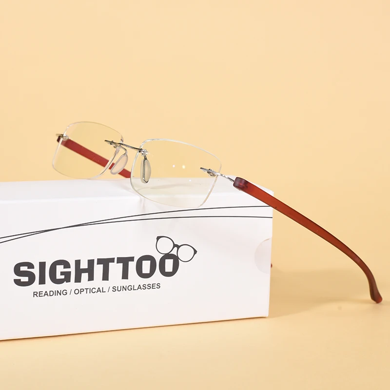 Neue Presbyopie-Brille mit Schnittkante für Herren, Anti-Ermüdungs-Presbyopie, klare Brille, rahmenlos, HD, Anti-Blau-Presbyopie-Brille +1,0 + 1,5 + 2