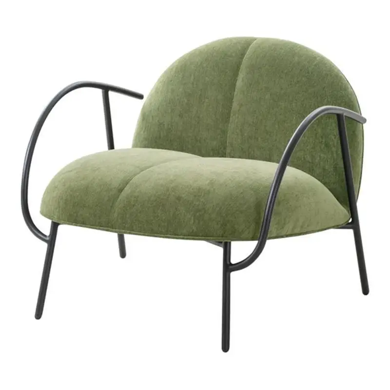 

Modern Nordic Fabric Sofa Hotel Living Room Small Apartment Modern Simple Balcony Lazy Metal Single Sofa Chair