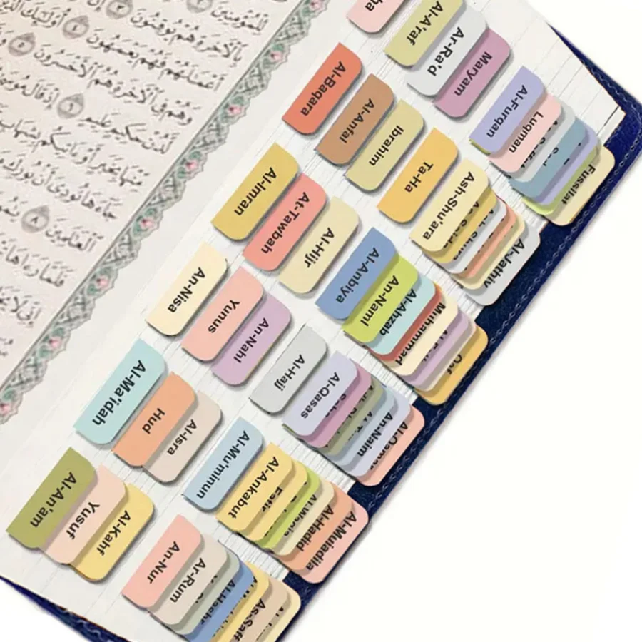 120pcs Quran Index Tabs - 114 Chapters And 6 Blank, Self-Adh