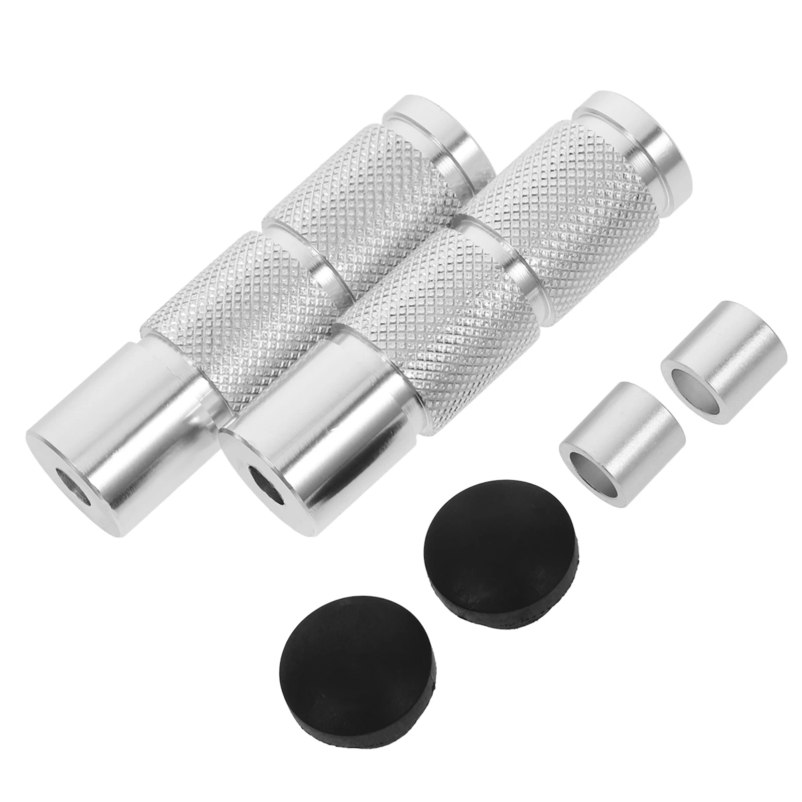 

2Pcs Black Round Aluminum Alloy Rear Footrest Durable Lightweight Peg Pedal for Motorcycles Accessories Supply