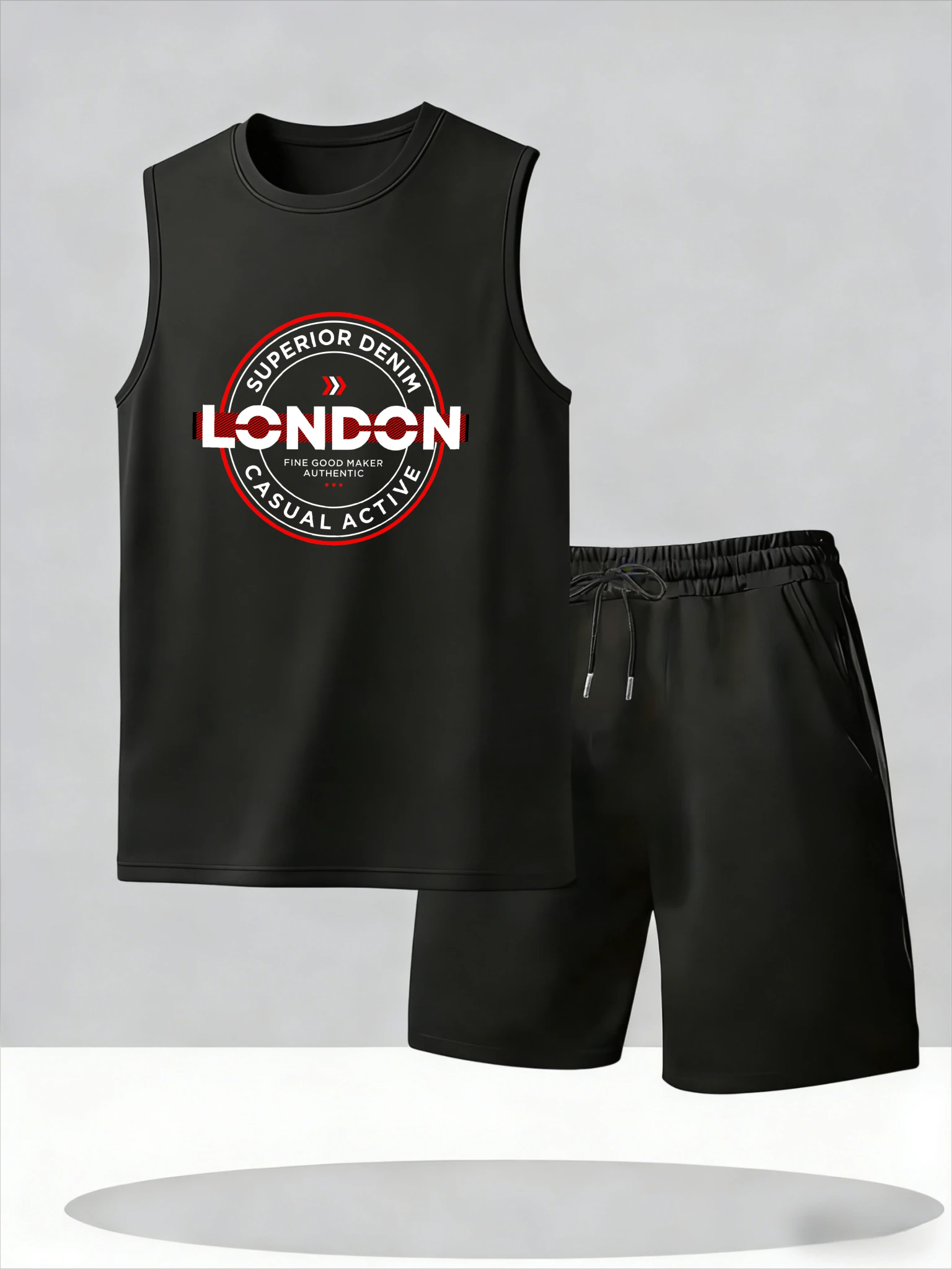 

Men's Tank Top Sets 2026 Summer Thin Quick Dry oversize sets for men crewneck Breathable beach seaside sports two-piece running