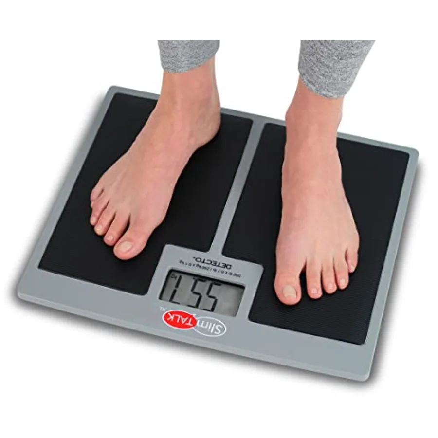 Bathroom scale for home use, ABS plastic, black, high-capacity 550lb with voice feedback and LED display