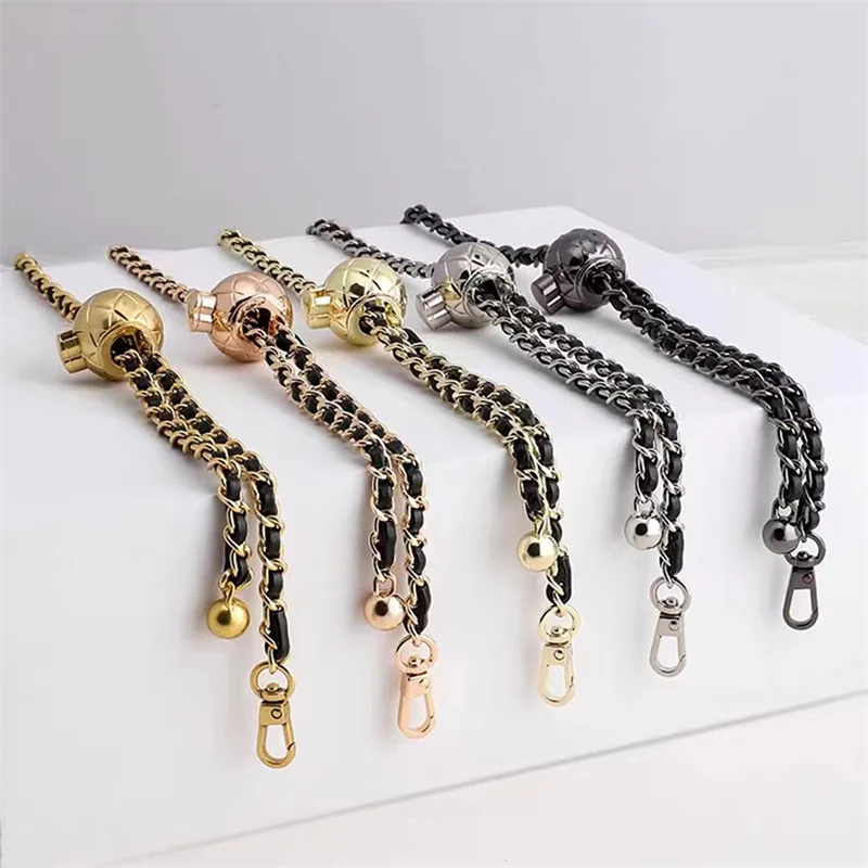 Purse Metal Chain Adjustable Shoulder Strap with Small Metal Ball Replacement Transformation Crossbody Handbag 100CM-40CM