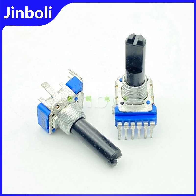 1PCS RK12 Type B50K With Center Positioning Single Row 6Pins MIDI Amplifier Mixer Volume Potentiometer D Shaft Length 23mm