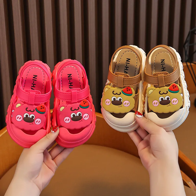 Kids Sandals Babies Non-slip Cartoon Pattern Children  Sandals Boys Girls Soft Bottom Footwear  Lightweight Students Sport Shoes