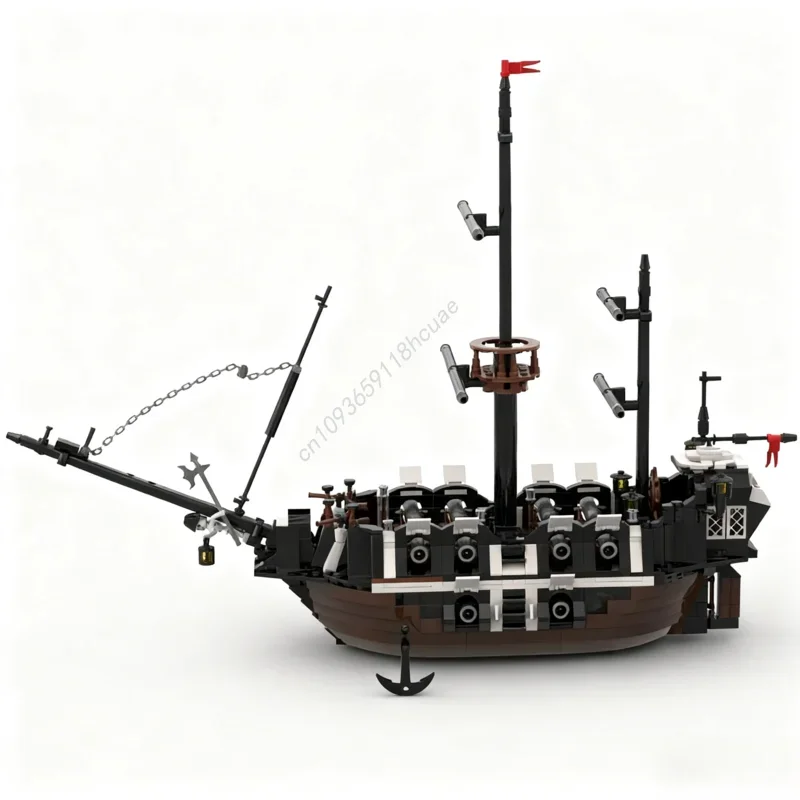 

1017 деталей MOC: Модель «Пираты Хрустящей Грудной Кости» — Конструктор для детей, развивающие игрушки, творческая архитектурная сборка, рождественские подарки