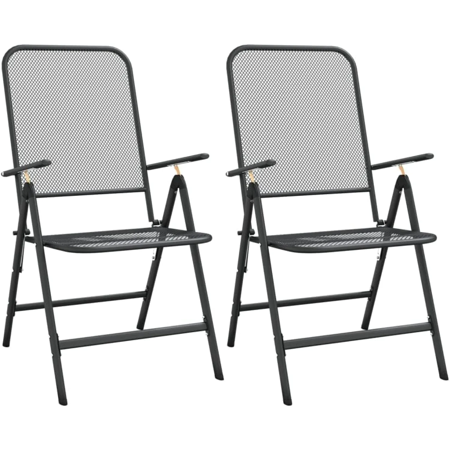 

Folding Patio Chairs 2 pcs Expanded Metal Mesh Anthracite 22.2" x 24" x 41.7" Outdoor Chair Garden Furniture