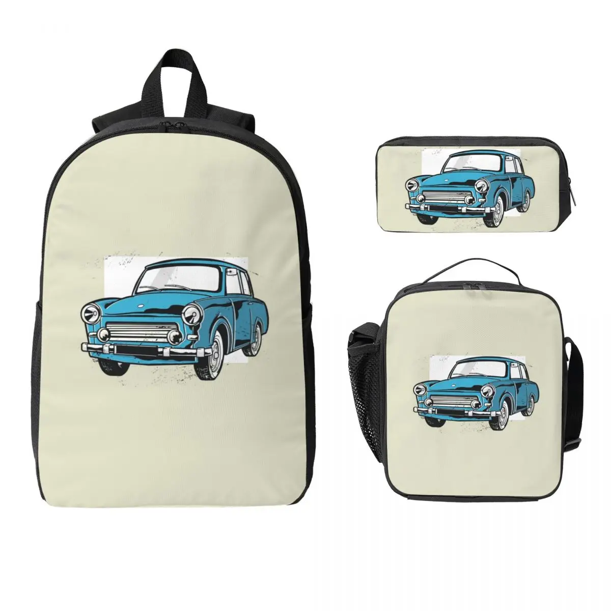

Trabant 601 (light Blue) Backpack Student Boys Girls BookBag School Bag Laptop Shoulder Bags 3ps Insulated Lunch Bag Pencil Case
