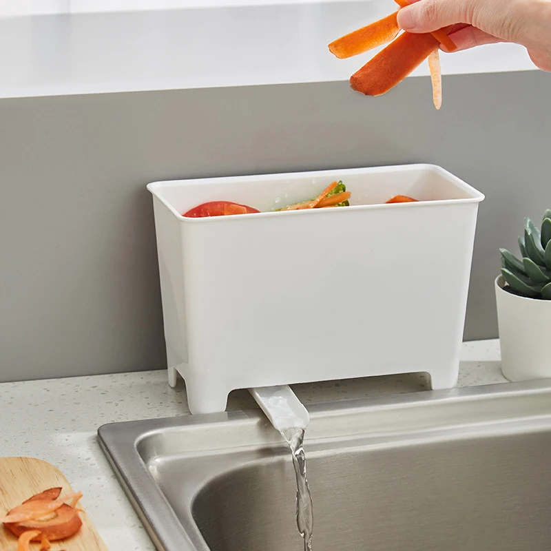 【ZYAA-1】Drainable Trash Can Household Sink Rice Residue Filter Shelf Basket Washing Vegetable Storage Bucket Kitchen Accessories
