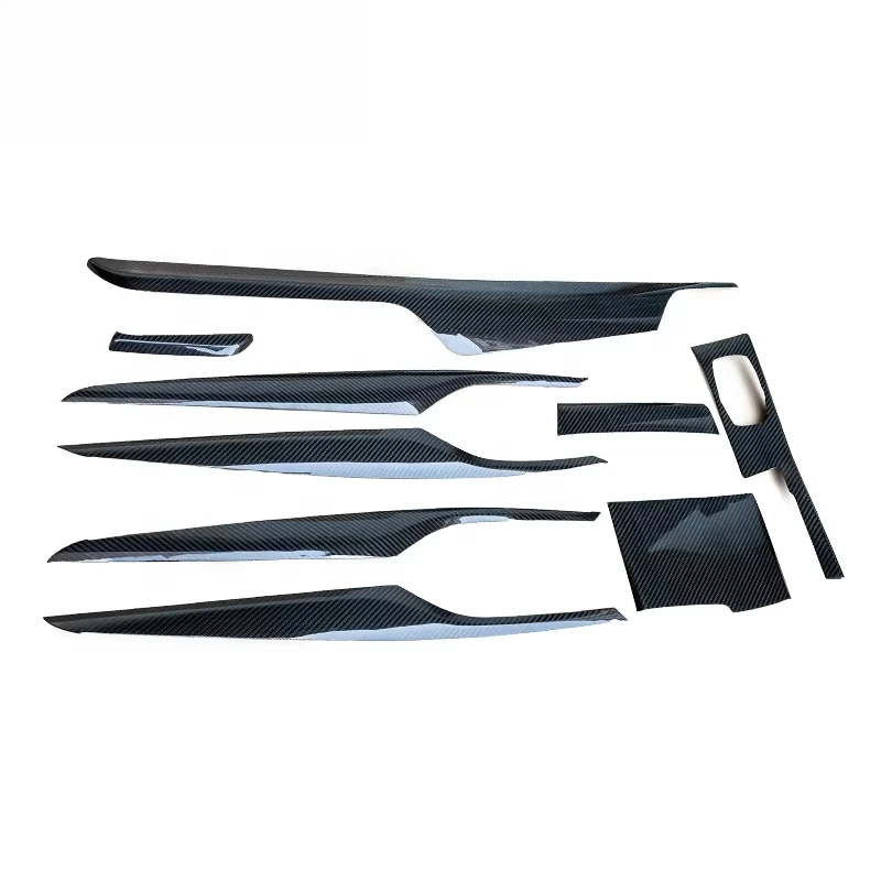 FOR  5 Series G30 F90 Carbon Fiber Interior Trim Kit 6 Series GT Dry Carbon Center Control Door Trim Strip Instrument Trim