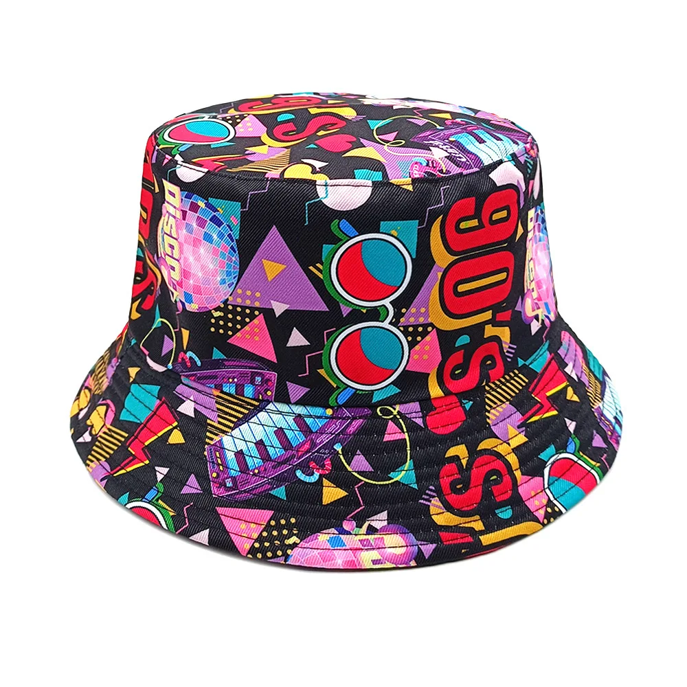 Classic 90S Classic Reversible Bucket Hat Sunscreen Panama Women Men Summer Sun Production Decorate Fisherman Hat Unisex Hiphop
