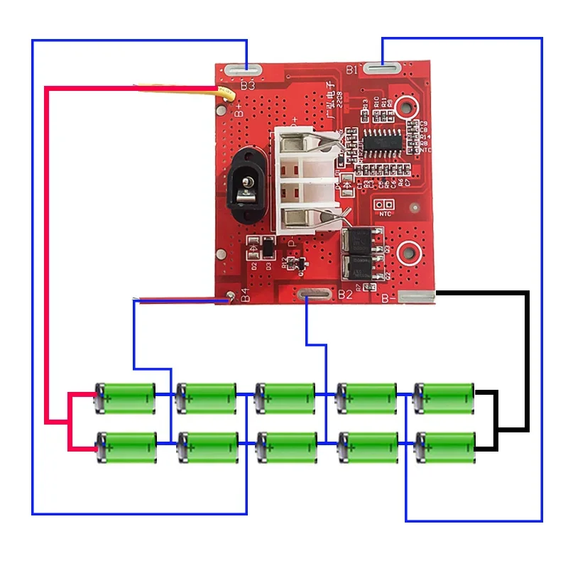 10 X 18650 WA3550 Li-ion Battery Case Box PCB Charging Protection Circuit Board For Worx 20V WA3551 WA3572 WA3590 Shell Housings