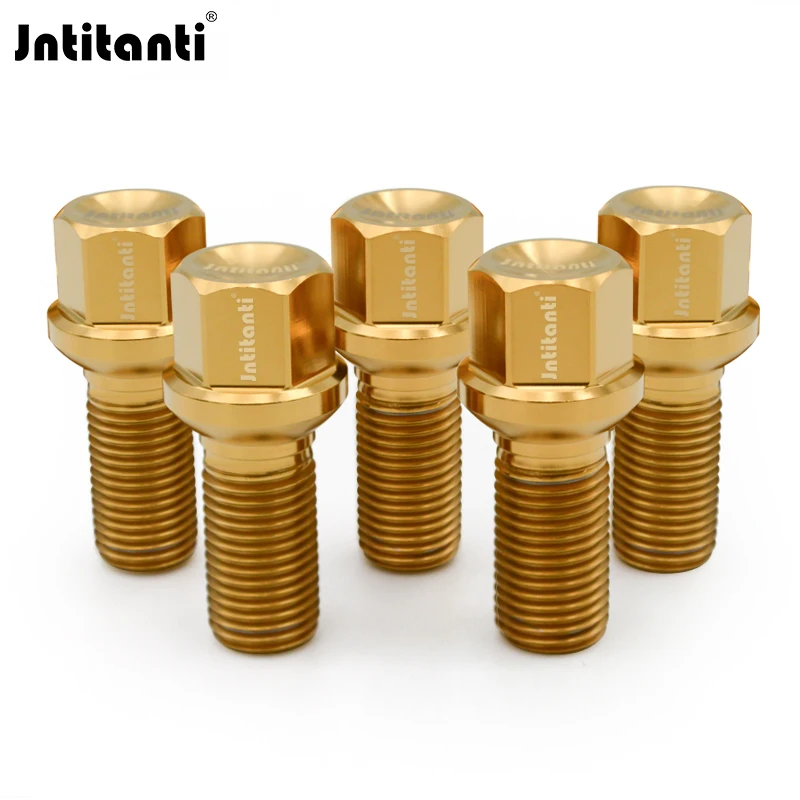 Jntitanti Gr5 titanium wheel bolt lug screw M14x1.5x28-45mm Ball seat for Mercedes-Benz Maybach etc