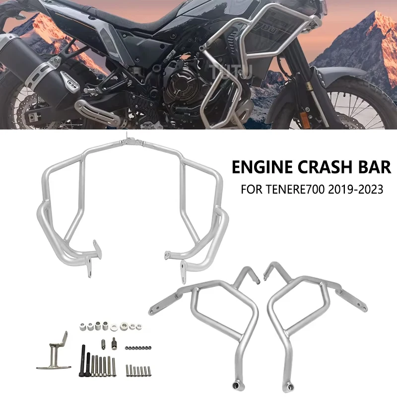 

Для YAMAHA Tenere 700 Tenere XTZ 700 Tenere700 XTZ700 2019-2023 защита двигателя из нержавеющей стали верхняя и нижняя защита бампера