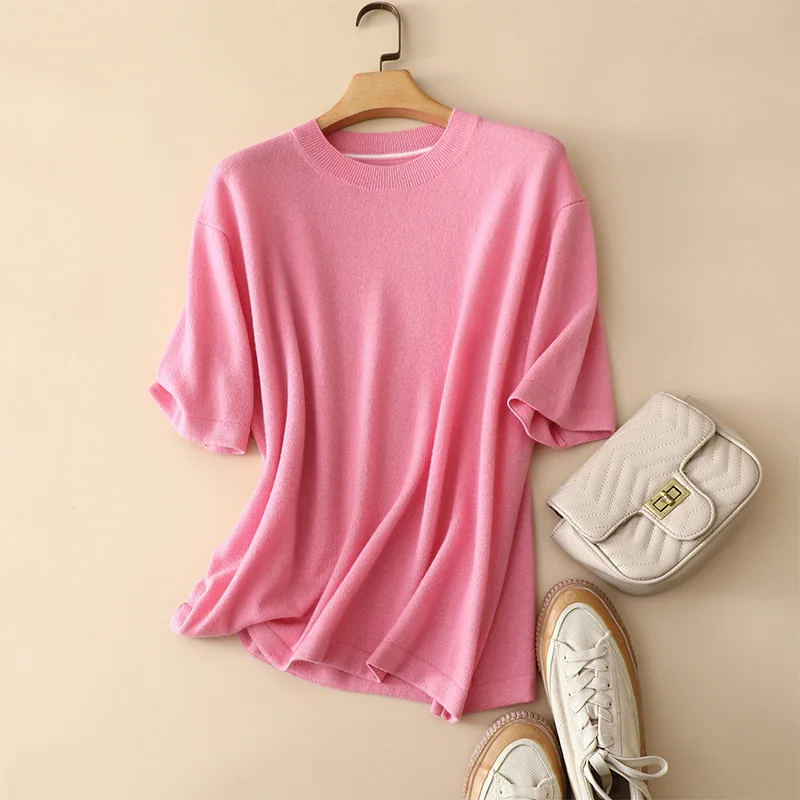 

spring summer new styles loose casual 100% cashmere sweater women