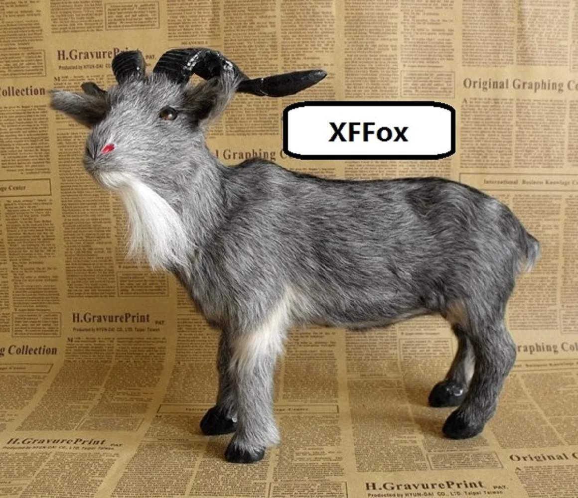 big simulation new gray goat model polyethylene&furs real life sheep gift about 33x28cm xf2104